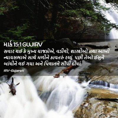 Picture 02 - માર્ક 15:1 GUJIRV - સવાર થઈ કે મુખ્ય - Bible Verse Picture
