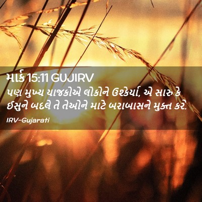 Picture 02 - માર્ક 15:11 GUJIRV - પણ મુખ્ય યાજકોએ - Bible Verse Picture