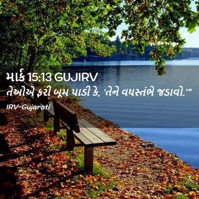 Picture 02 - માર્ક 15:13 GUJIRV - તેઓએ ફરી બૂમ પાડી - Bible Verse Picture