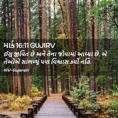 Picture 02 - માર્ક 16:11 GUJIRV - ઈસુ જીવિત છે અને - Bible Verse Picture