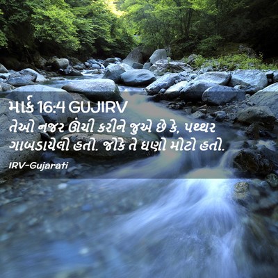 Picture 02 - માર્ક 16:4 GUJIRV - તેઓ નજર ઊંચી કરીને - Bible Verse Picture