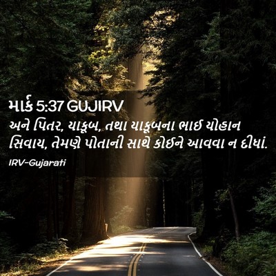 Picture 02 - માર્ક 5:37 GUJIRV - અને પિતર, યાકૂબ, - Bible Verse Picture