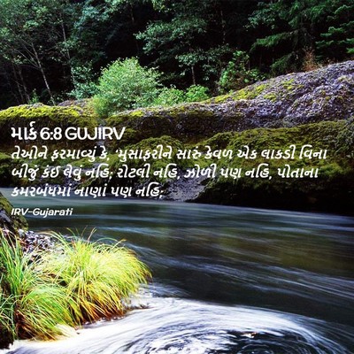 Picture 02 - માર્ક 6:8 GUJIRV - તેઓને ફરમાવ્યું - Bible Verse Picture