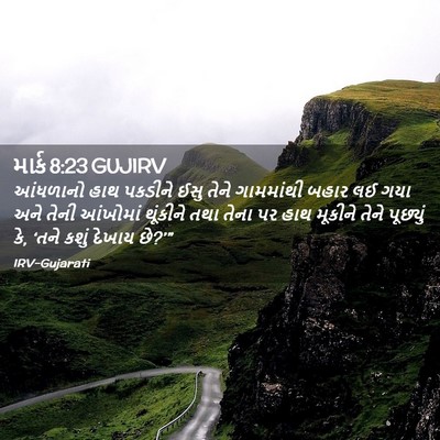 Picture 02 - માર્ક 8:23 GUJIRV - આંધળાનો હાથ - Bible Verse Picture
