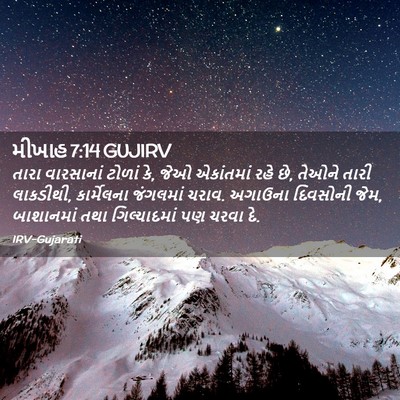 Picture 02 - મીખાહ 7:14 GUJIRV - તારા વારસાનાં - Bible Verse Picture