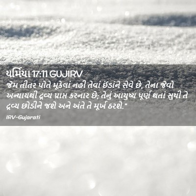 Picture 02 - યર્મિયા 17:11 GUJIRV - જેમ તીતર પોતે - Bible Verse Picture