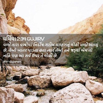 Picture 02 - યર્મિયા 2:34 GUJIRV - વળી તારા - Bible Verse Picture
