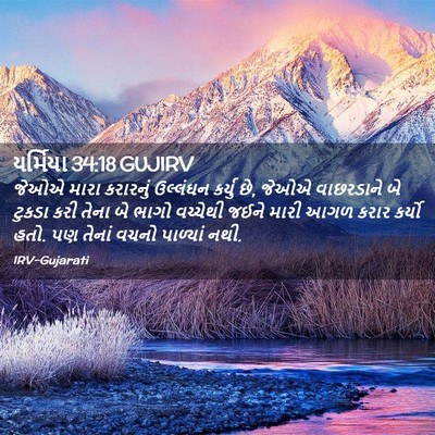 Picture 02 - યર્મિયા 34:18 GUJIRV - જેઓએ મારા કરારનું - Bible Verse Picture