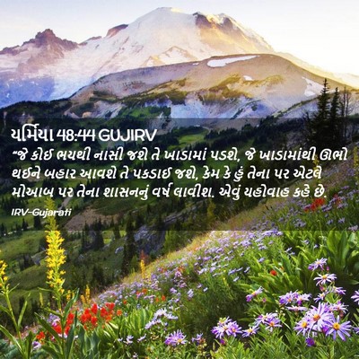 Picture 02 - યર્મિયા 48:44 GUJIRV - “જે કોઈ ભયથી નાસી - Bible Verse Picture