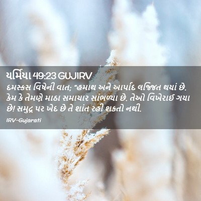 Picture 02 - યર્મિયા 49:23 GUJIRV - દમસ્કસ વિષેની વાત; - Bible Verse Picture