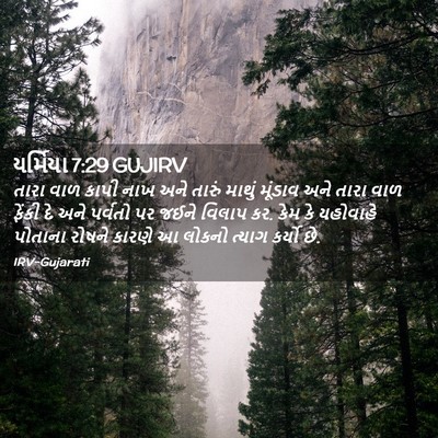 Picture 02 - યર્મિયા 7:29 GUJIRV - તારા વાળ કાપી નાખ - Bible Verse Picture