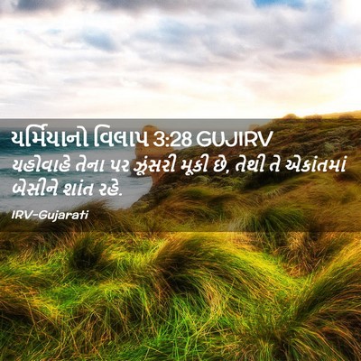 Picture 02 - યર્મિયાનો વિલાપ 3:28 GUJIRV - યહોવાહે તેના પર - Bible Verse Picture