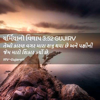 Picture 02 - યર્મિયાનો વિલાપ 3:52 GUJIRV - તેઓ કારણ વગર મારા - Bible Verse Picture