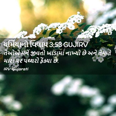 Picture 02 - યર્મિયાનો વિલાપ 3:53 GUJIRV - તેઓએ મને જીવતો - Bible Verse Picture