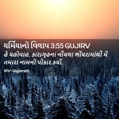 Picture 02 - યર્મિયાનો વિલાપ 3:55 GUJIRV - હે યહોવાહ, - Bible Verse Picture