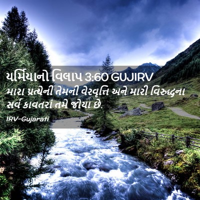 Picture 02 - યર્મિયાનો વિલાપ 3:60 GUJIRV - મારા પ્રત્યેની - Bible Verse Picture