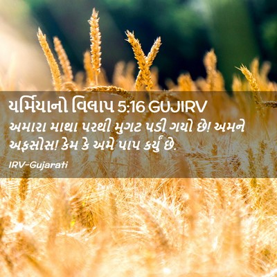 Picture 02 - યર્મિયાનો વિલાપ 5:16 GUJIRV - અમારા માથા પરથી - Bible Verse Picture