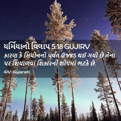 Picture 02 - યર્મિયાનો વિલાપ 5:18 GUJIRV - કારણ કે સિયોનનો - Bible Verse Picture
