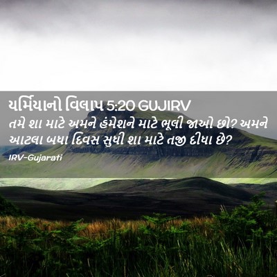 Picture 02 - યર્મિયાનો વિલાપ 5:20 GUJIRV - તમે શા માટે અમને - Bible Verse Picture