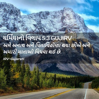 Picture 02 - યર્મિયાનો વિલાપ 5:3 GUJIRV - અમે અનાથ અને - Bible Verse Picture