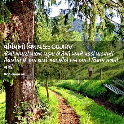 Picture 02 - યર્મિયાનો વિલાપ 5:5 GUJIRV - જેઓ અમારી પાછળ - Bible Verse Picture