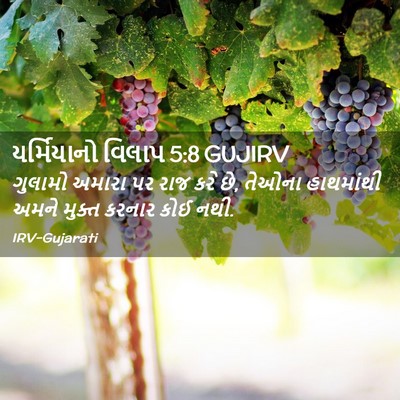 Picture 02 - યર્મિયાનો વિલાપ 5:8 GUJIRV - ગુલામો અમારા પર - Bible Verse Picture