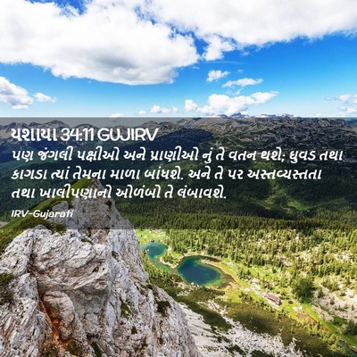 Picture 02 - યશાયા 34:11 GUJIRV - પણ જંગલી પક્ષીઓ - Bible Verse Picture