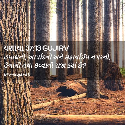 Picture 02 - યશાયા 37:13 GUJIRV - હમાથનો, આર્પાદનો - Bible Verse Picture