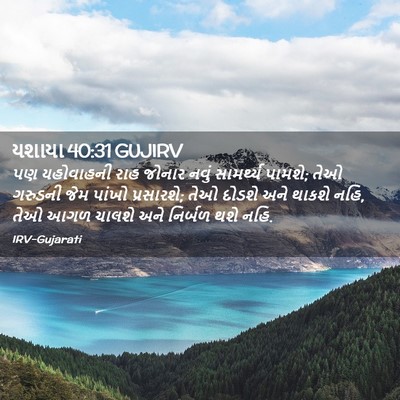 Picture 02 - યશાયા 40:31 GUJIRV - પણ યહોવાહની રાહ - Bible Verse Picture