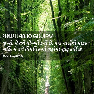 Picture 02 - યશાયા 48:10 GUJIRV - જુઓ, મેં તને ચોખ્ખો - Bible Verse Picture