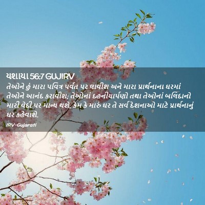 Picture 02 - યશાયા 56:7 GUJIRV - તેઓને હું મારા - Bible Verse Picture