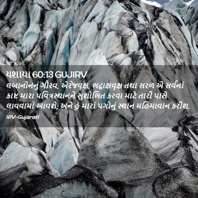 Picture 02 - યશાયા 60:13 GUJIRV - લબાનોનનું ગૌરવ, - Bible Verse Picture