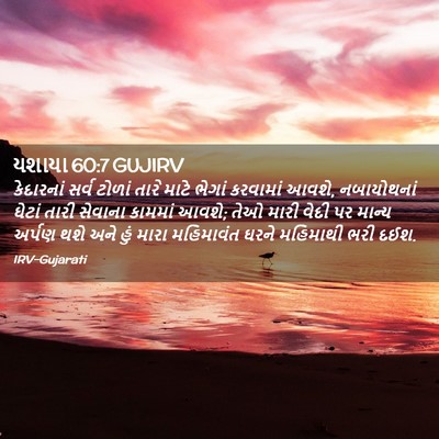 Picture 02 - યશાયા 60:7 GUJIRV - કેદારનાં સર્વ - Bible Verse Picture