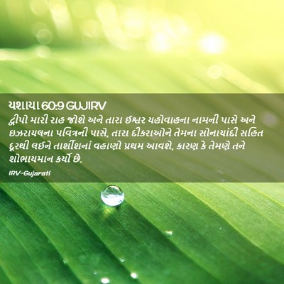 Picture 02 - યશાયા 60:9 GUJIRV - દ્વીપો મારી રાહ - Bible Verse Picture