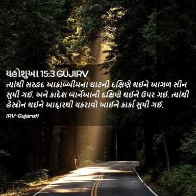 Picture 02 - યહોશુઆ 15:3 GUJIRV - ત્યાંથી સરહદ - Bible Verse Picture