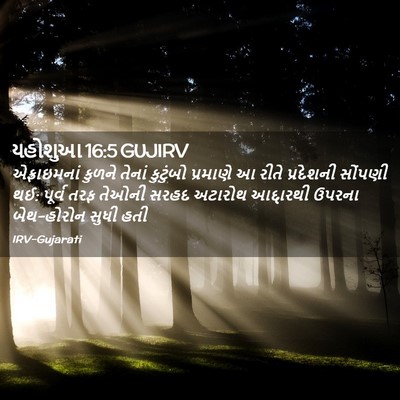 Picture 02 - યહોશુઆ 16:5 GUJIRV - એફ્રાઇમનાં કુળને - Bible Verse Picture