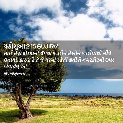 Picture 02 - યહોશુઆ 2:15 GUJIRV - ત્યારે તેણે - Bible Verse Picture