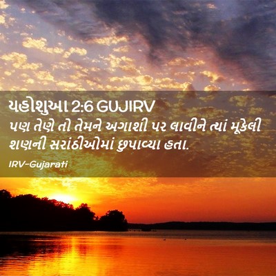 Picture 02 - યહોશુઆ 2:6 GUJIRV - પણ તેણે તો તેમને - Bible Verse Picture