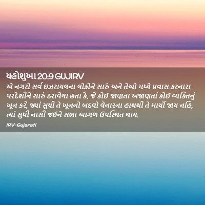 Picture 02 - યહોશુઆ 20:9 GUJIRV - એ નગરો સર્વ - Bible Verse Picture