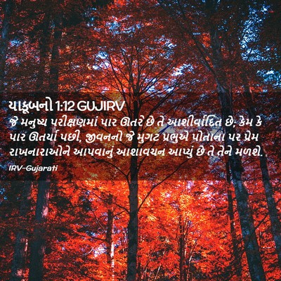 Picture 02 - યાકૂબનો 1:12 GUJIRV - જે મનુષ્ય - Bible Verse Picture