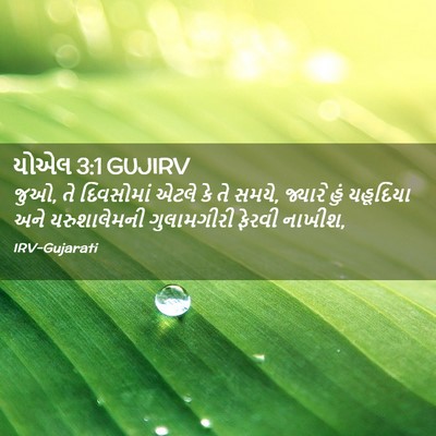 Picture 02 - યોએલ 3:1 GUJIRV - જુઓ, તે દિવસોમાં - Bible Verse Picture