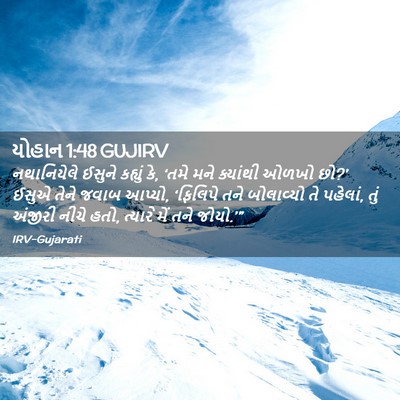 Picture 02 - યોહાન 1:48 GUJIRV - નથાનિયેલે ઈસુને - Bible Verse Picture