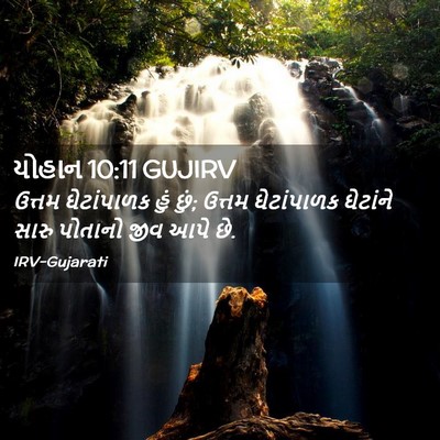 Picture 02 - યોહાન 10:11 GUJIRV - ઉત્તમ ઘેટાંપાળક - Bible Verse Picture