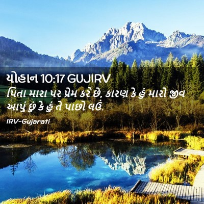 Picture 02 - યોહાન 10:17 GUJIRV - પિતા મારા પર પ્રેમ - Bible Verse Picture
