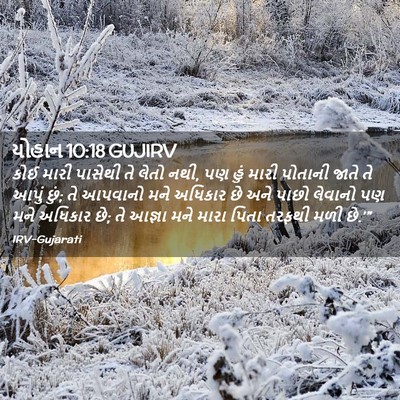 Picture 02 - યોહાન 10:18 GUJIRV - કોઈ મારી પાસેથી તે - Bible Verse Picture