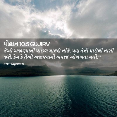 Picture 02 - યોહાન 10:5 GUJIRV - તેઓ અજાણ્યાની - Bible Verse Picture