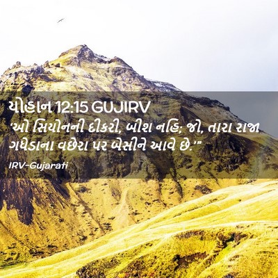 Picture 02 - યોહાન 12:15 GUJIRV - ‘ઓ સિયોનની દીકરી, - Bible Verse Picture