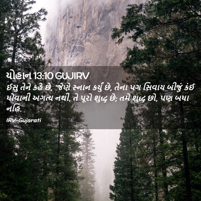 Picture 02 - યોહાન 13:10 GUJIRV - ઈસુ તેને કહે છે, - Bible Verse Picture