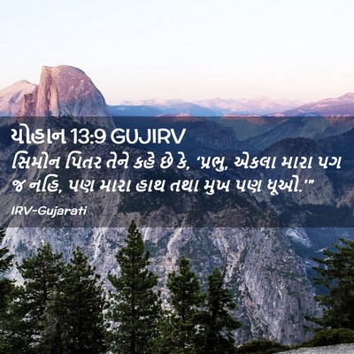 Picture 02 - યોહાન 13:9 GUJIRV - સિમોન પિતર તેને - Bible Verse Picture