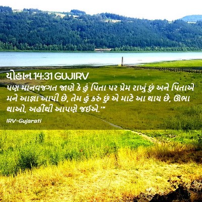 Picture 02 - યોહાન 14:31 GUJIRV - પણ માનવજગત જાણે કે - Bible Verse Picture